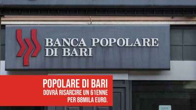 Popolare di Bari risarcirà un azionista 61enne
